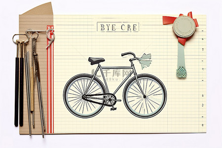 旅行彩色背景图片_自行车固定纸 diy 艺术剪贴画