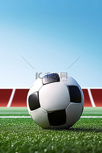 一个足球位于球门线上