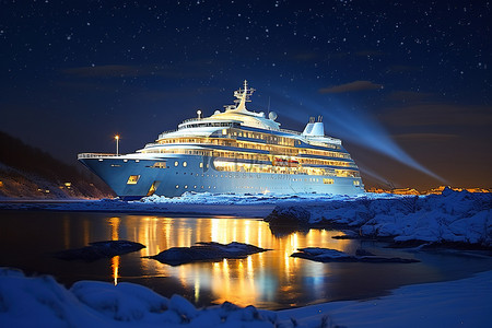 远洋捕捞背景图片_雄伟的远洋巡洋舰迷迭香和冬夜