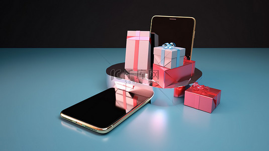 包括 3D 智能手机信用卡和礼品盒在内的在线购物