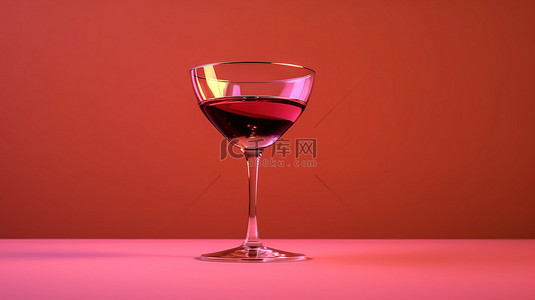 提酒背景图片_勃艮第背景上空鸡尾酒杯的侧视图 3D 渲染