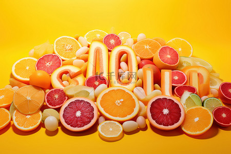 橙子柠檬和柚子切成块的大照片