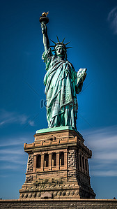 妇女雕像背景图片_自由女神雕像地标旅游背景