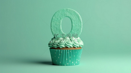 庆祝薄荷绿蛋糕，编号 90 3d 渲染