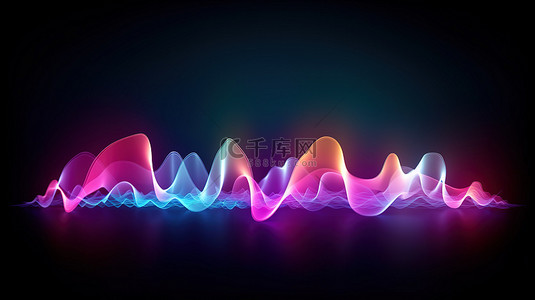 主图台背景图片_运动中充满活力的声波的 3D 渲染矢量图