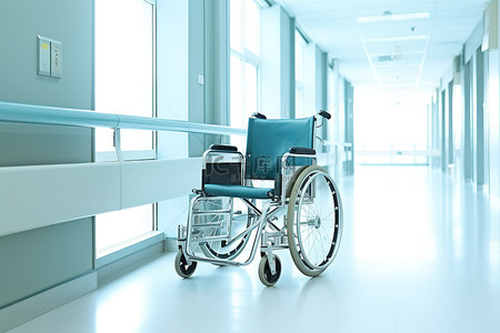 的轮椅背景图片_医院里的轮椅