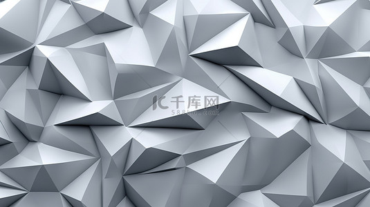 低多边形灰色三角形抽象马赛克背景中的几何乐趣 3d 渲染插图