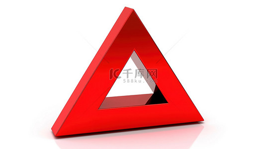 交通框背景图片_孤立的白色问号和红色三角形的 3d 插图