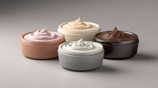 美容产品背景图片_奶油产品样机的 3d 渲染