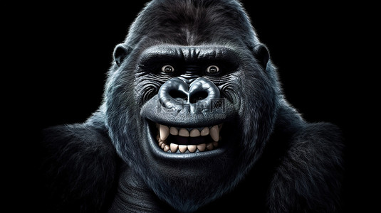 你的微笑背景图片_有趣的 3d 大猩猩喜气洋洋