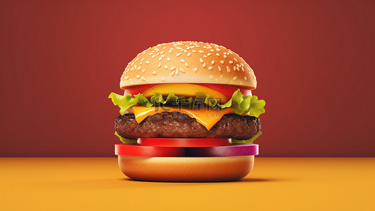 卡通实物背景背景图片_汉堡蔬菜西红柿广告背景