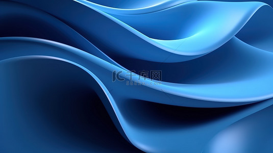 地中海老头背景图片_工作室背景中最小蓝色曲线的 3D 渲染