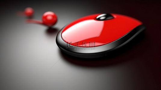 带有鼠标手光标的红色恐慌按钮的 3d 插图