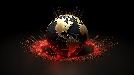 全球交易背景图片_全球经济衰退象征性的金融危机的 3d 插图