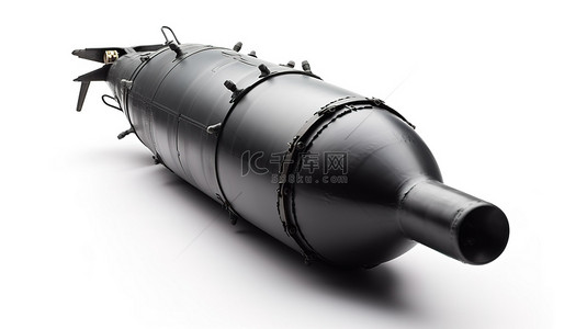 飞机爆炸卡通背景图片_白色背景上孤立航空炸弹的 3d 渲染