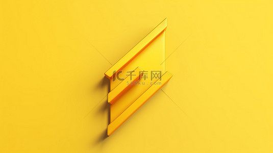 业务布局背景图片_黄色背景下 3D 渲染的向上箭头领带的全景布局