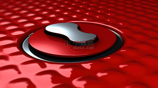 带鼠标手形光标的红色打印按钮的 3D 插图