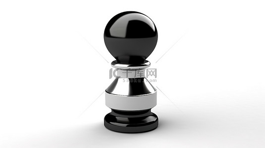 倒置的白色和黑色国际象棋棋子单独站立在 3d 渲染的白色背景上