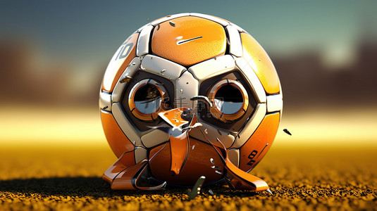 足球球卡通背景图片_3D 动画中的足球球体