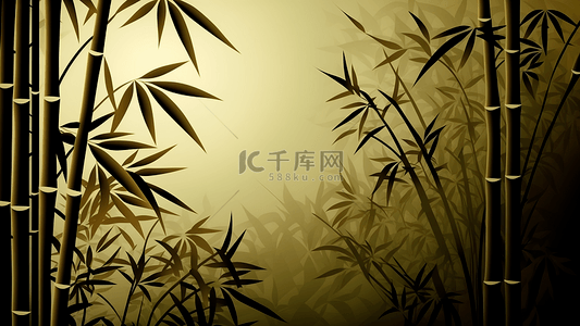 竹古风背景图片_竹子深色竹林深处背景