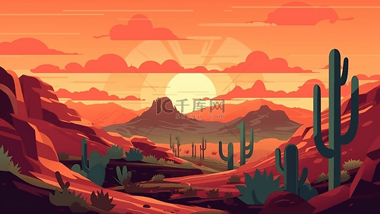 沙漠太阳自然背景