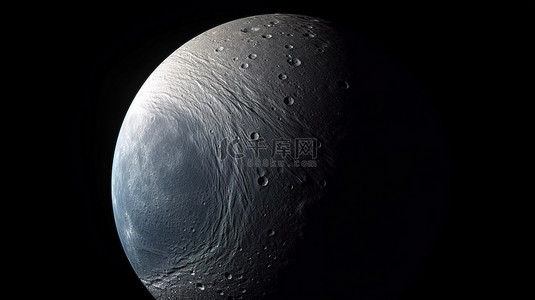 mimas 土星第六颗卫星的 3D 描绘