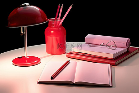 日记笔记事本和红灯