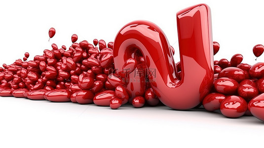 排版装饰设计背景图片_3d 形式的红色气球一字形