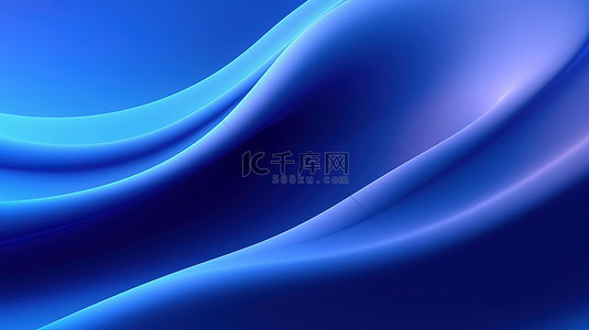 蓝色渐变波的 3D 插图非常适合网站模板和抽象背景