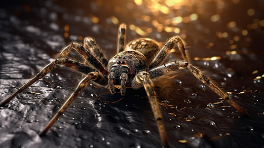 幽灵蜘蛛织网的 3D 插图