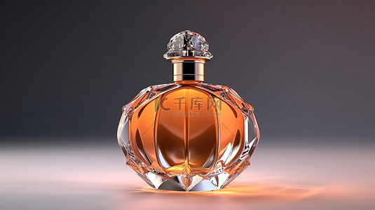 高端白背景图片_用于高端品牌的 3D 渲染香水瓶