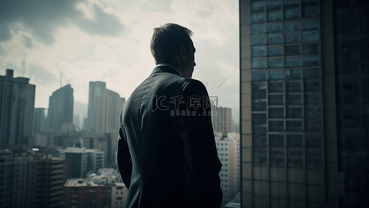 超人背影背景图片_商务深色商务男人背影背景