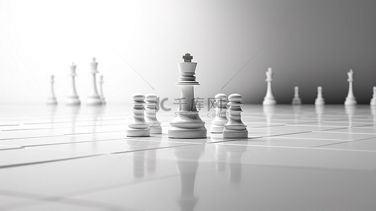 公司图公司背景图片_无限白色工作室背景下棋子的真实 3D 资产