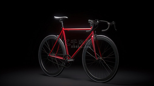 山路背景图片_运动型红色自行车 3D 渲染在浅灰色隔离背景上，非常适合健康和健身横幅