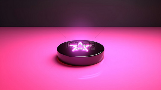 圆形启动按钮图标的粉色 3D 可视化