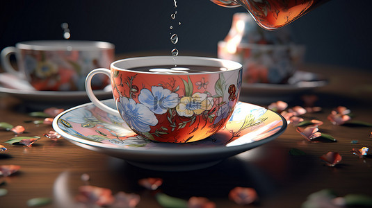 新鲜的茶叶背景图片_3d 茶，图解体验
