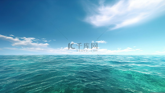无边无际的天空背景图片_无边无际的海洋3D渲染