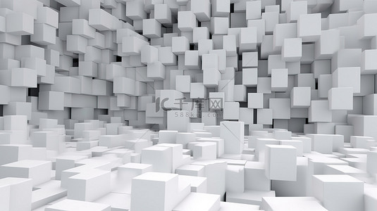 3d 渲染中混沌立方体的白墙