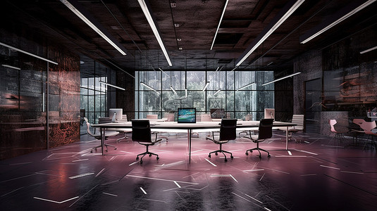 企业办公环境背景图片_现代会议室的数字生成 3d 渲染