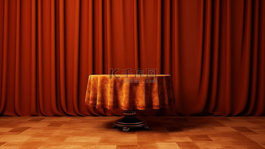 红色精美背景图片_优雅的天鹅绒桌布装饰着精美的桌子