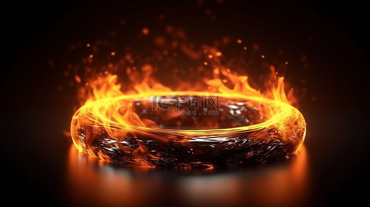火花燃料火灾设计概念的 3D 插图