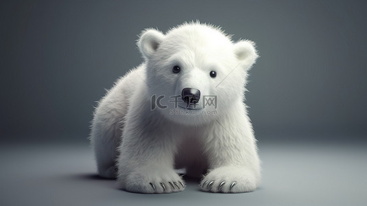 可爱小猪背景图片_可爱的北极熊 3d 模型