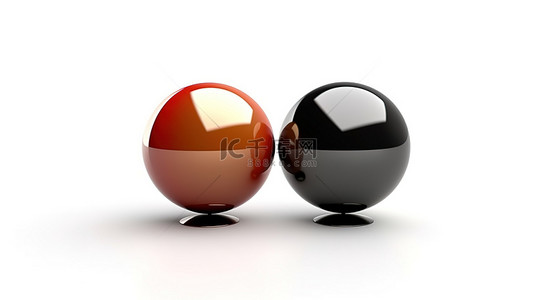 半球背景背景图片_带有半球和球的白色背景的 3d 孤立插图