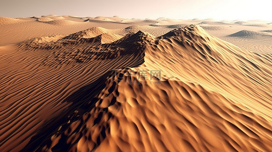 沙漠变绿洲背景图片_沙漠景观的雕刻地形棕色沙滩和连绵起伏的沙丘
