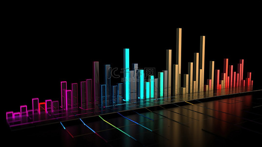 可视化在线社交交流 条形图图形的 3d 渲染