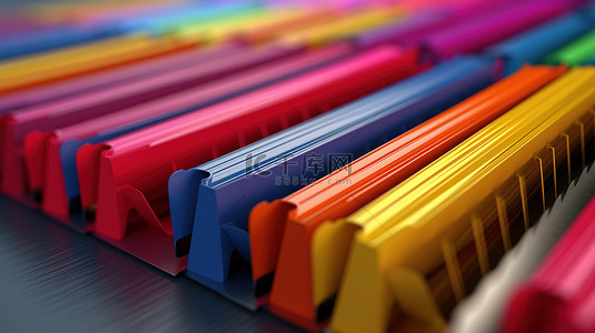 计划会议背景图片_为目录排列的颜色编码文件夹，会议议程概念的特写视图