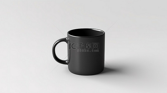 茶杯的背景图片_3D 渲染中的单色白色背景杯子样机