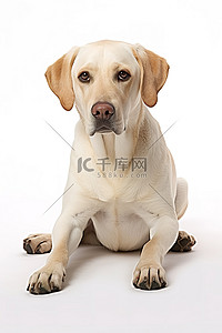 拉布拉多白色背景图片_白色背景上的拉布拉多猎犬