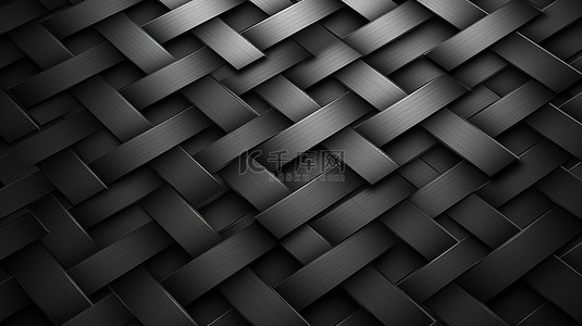 具有碳纤维纹理的方形几何背景的 3d 渲染