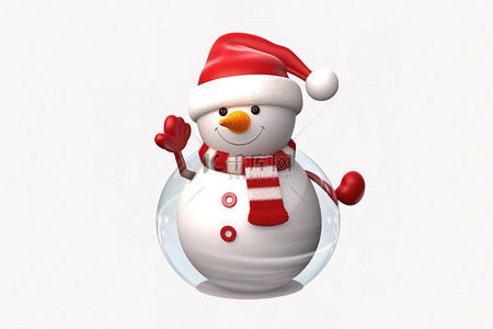 透明png背景背景图片_透明背景上戴着圣诞帽的雪人
